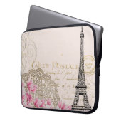 Hintergrund Vintage eiffel-Blume Laptopschutzhülle (Vorderseite Links)