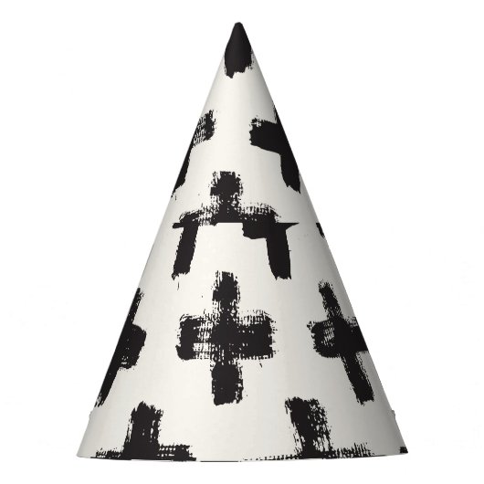 Hintergrund Vintager Abstrakter Pinselstriche Partyhütchen (Vorderseite)