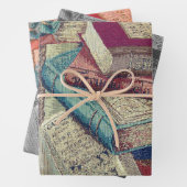 Hintergrund Vintager Bücher Geschenkpapier Set (Beispiel)