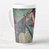 Hintergrund Vintager Bücher Milchtasse (Linke Ecke)