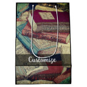 Hintergrund Vintager Bücher Mittlere Geschenktüte (Rückseite)