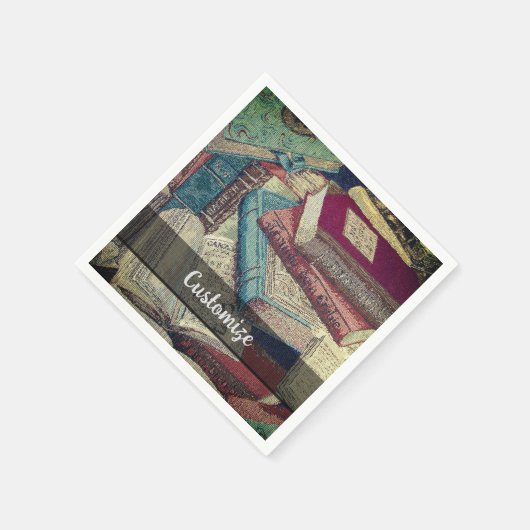 Hintergrund Vintager Bücher Serviette (Ecke)