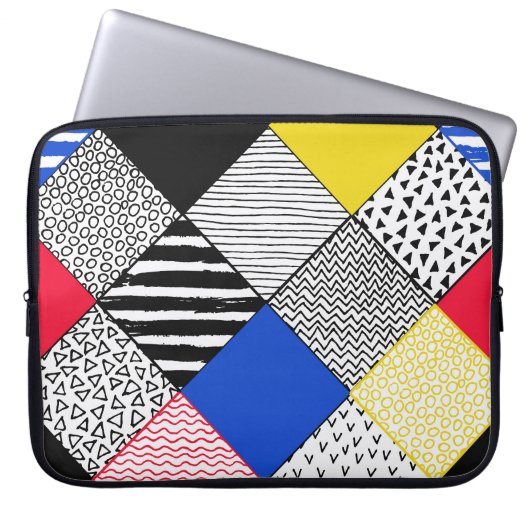 Hintergrund: Vögel, Polka Punkte. Laptopschutzhülle (Vorderseite)
