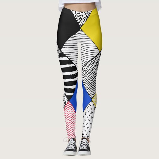 Hintergrund: Vögel, Polka Punkte. Leggings (Vorderseite)