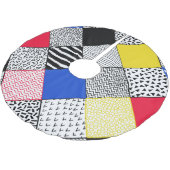 Hintergrund: Vögel, Polka Punkte. Polyester Weihnachtsbaumdecke (Schrägansicht)