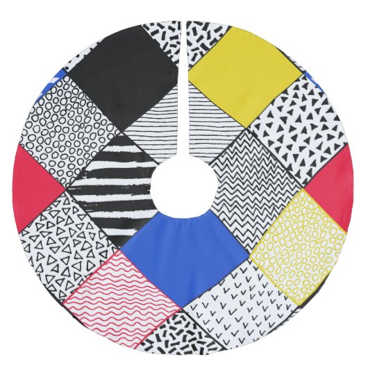 Hintergrund: Vögel, Polka Punkte. Polyester Weihnachtsbaumdecke (Vorderseite)