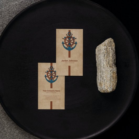 Hintergrund von Ankern und Schiffsrumpf Visitenkarte