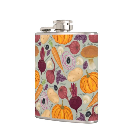 Hintergrund von frischem Gemüse Flachmann (Links)