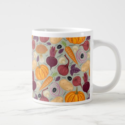Hintergrund von frischem Gemüse Jumbo-Tasse (Rechts)
