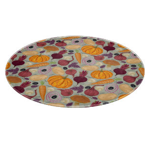 Hintergrund von frischem Gemüse Schneidebrett