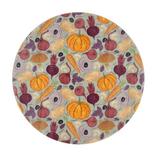 Hintergrund von frischem Gemüse Schneidebrett (Vorderseite)