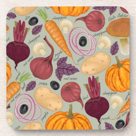 Hintergrund von frischem Gemüse Untersetzer (Vorderseite)
