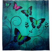 Hintergrund von Texturschmetterlingen Duschvorhang (Vorderseite)