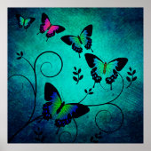 Hintergrund von Texturschmetterlingen Poster (Vorne)