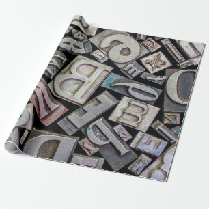 Hintergrund von zufälliger Vintage-Grunge-Letterpr Geschenkpapier