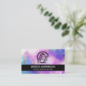 Hintergrund Wasserfarbe Frauen Schönheitslogo Visitenkarte (Stehend Vorderseite)