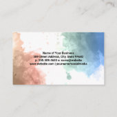 Hintergrund Wasserfarbe | Schere | Haarschnitt Visitenkarte (Rückseite)