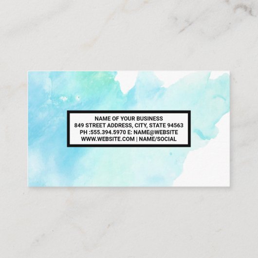 Hintergrund Wasserfarbe Visitenkarte (Rückseite)