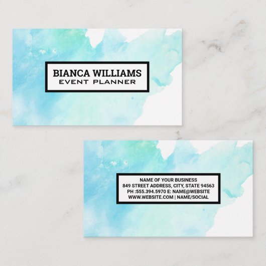 Hintergrund Wasserfarbe Visitenkarte (Vorne/Hinten)