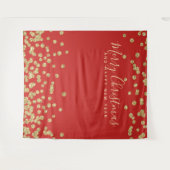 Hintergrund Weihnachten Urlaub Gold Red Confetti Wandteppich (Vorderseite (Horizontal))