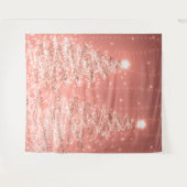 Hintergrund Weihnachts Sparkling Bäume Rose Gold Wandteppich (Vorderseite (Horizontal))