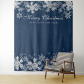 Hintergrund Weihnachtsfeiertag Silberschneeflocken Wandteppich (Beispiel)