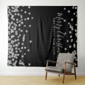 Hintergrund Weihnachtsfeiertag Silver Black Confet Wandteppich (Beispiel (Horizontal))