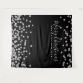 Hintergrund Weihnachtsfeiertag Silver Black Confet Wandteppich (Vorderseite (Horizontal))