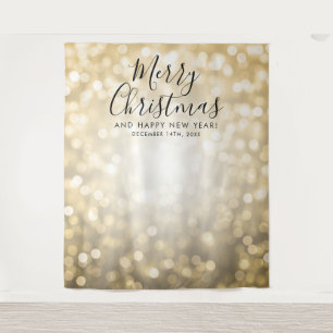 Hintergrund-Weihnachtsfeiertags-GoldBokeh Lichter Wandteppich