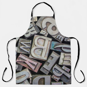 Hintergrund zufälliger Vintager Grunge-Buchstaben Schürze