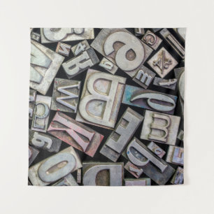 Hintergrund zufälliger Vintager Grunge-Buchstaben  Wandteppich