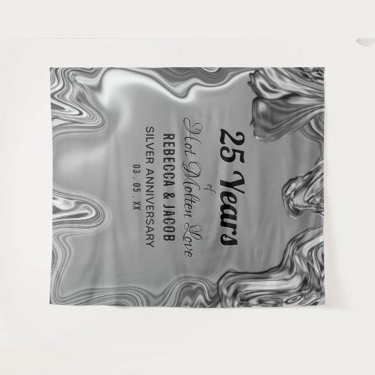 Hintergrund zum 25. Hochzeitstag Wandteppich (Vorderseite (Horizontal))