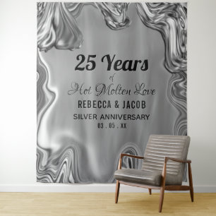 Hintergrund zum 25. Hochzeitstag Wandteppich