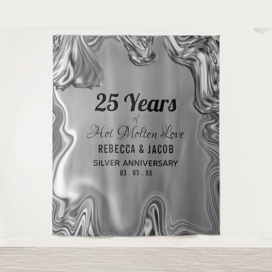 Hintergrund zum 25. Hochzeitstag Wandteppich (Vorderseite)