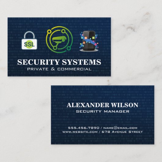 Hintergrund zum Binärcode | Technische Logos Visitenkarte (Vorne/Hinten)