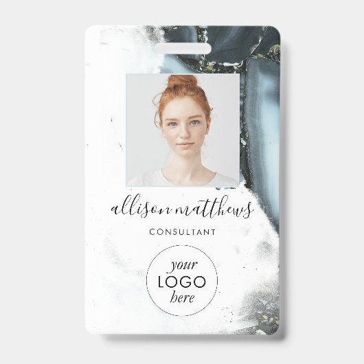 Hintergrund zum dunkelblauen schwarzen Marmor Ausweis (Vorderseite)