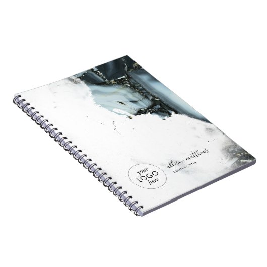 Hintergrund zum dunkelblauen schwarzen Marmor Notizblock (Rechte Seite)