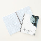 Hintergrund zum dunkelblauen schwarzen Marmor Notizblock (Innenseite)