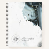 Hintergrund zum dunkelblauen schwarzen Marmor Notizblock (Vorderseite)