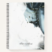 Hintergrund zum dunkelblauen schwarzen Marmor Notizblock (Vorderseite)