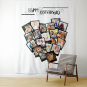 Hintergrund zum Herzfoto Collage Happy Jubiläum Wandteppich (Beispiel)