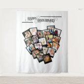 Hintergrund zum Herzfoto Collage Happy Jubiläum Wandteppich (Vorderseite)