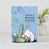 Hintergrund zum Osterblau Feiertagskarte (Stehend Vorderseite)