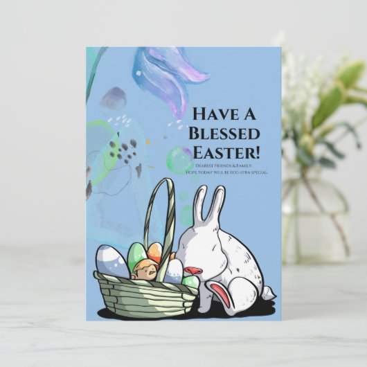 Hintergrund zum Osterblau Feiertagskarte (Stehend Vorderseite)