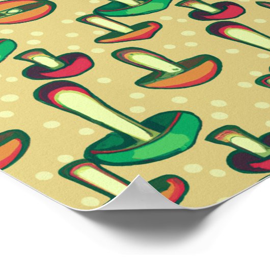 Hintergrundästhetik des Pilzes Poster (Ecke)