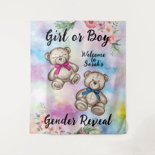 Hintergrundband zur Geschlechteroffenbarung Wandteppich (Vorderseite)