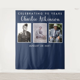 Hintergrundbanner zum 90. Geburtstag des Fotos Wandteppich