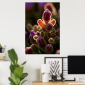 Hintergrundbeleuchtete farbenfrohe Blume Bud mit R Poster (Heimbüro)