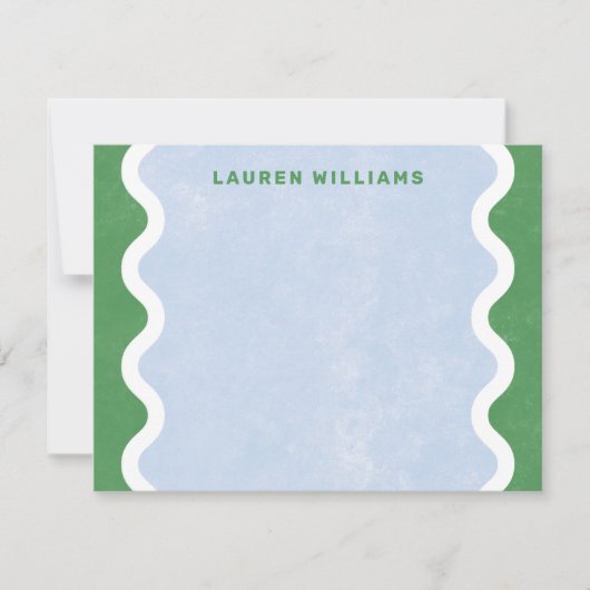 Hintergrundbeleuchtungskarte für Wavy Lines - Grün Mitteilungskarte (Vorderseite)