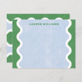 Hintergrundbeleuchtungskarte für Wavy Lines - Grün Mitteilungskarte (Vorne/Hinten)